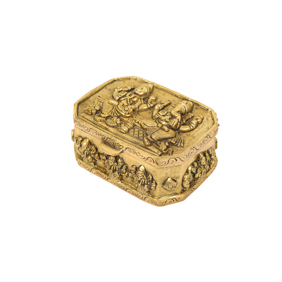 BRASS  GANESH LAKSHMI BOX