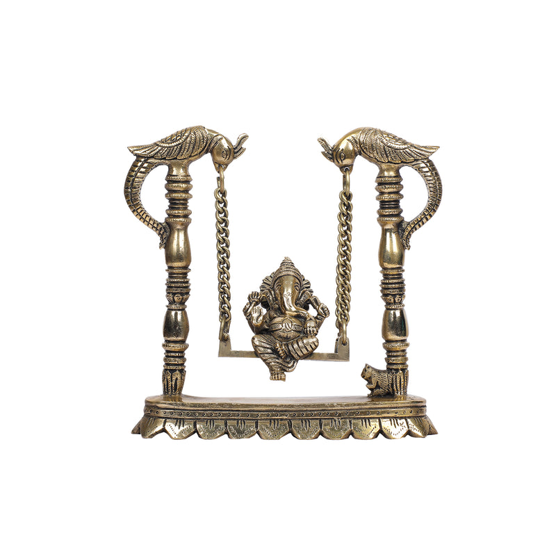 Brass Ganesha Parrot Jhoola