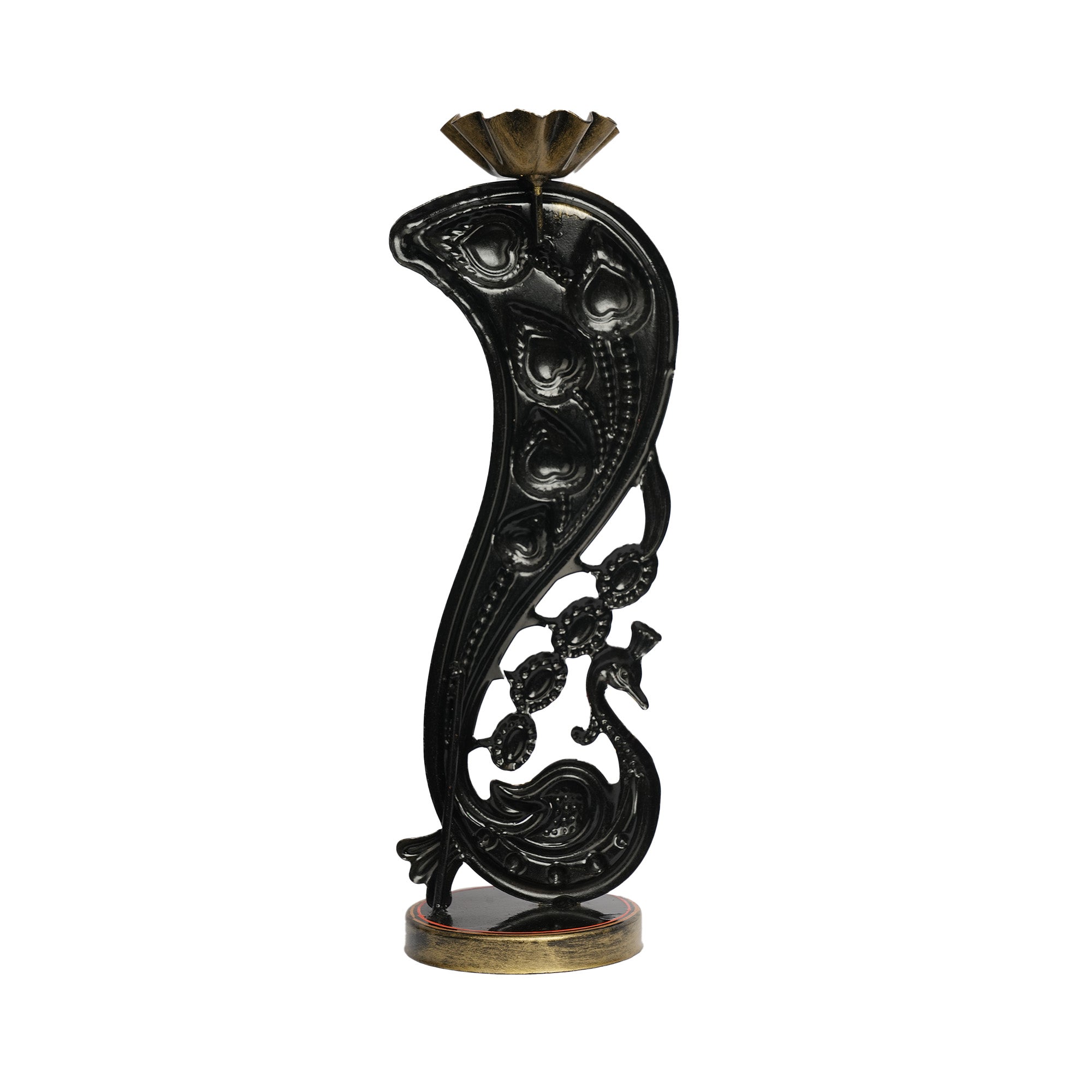 Handcrafted Iron Peacock Candle Holder
