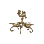 Brass Diyas On Stand With Bird