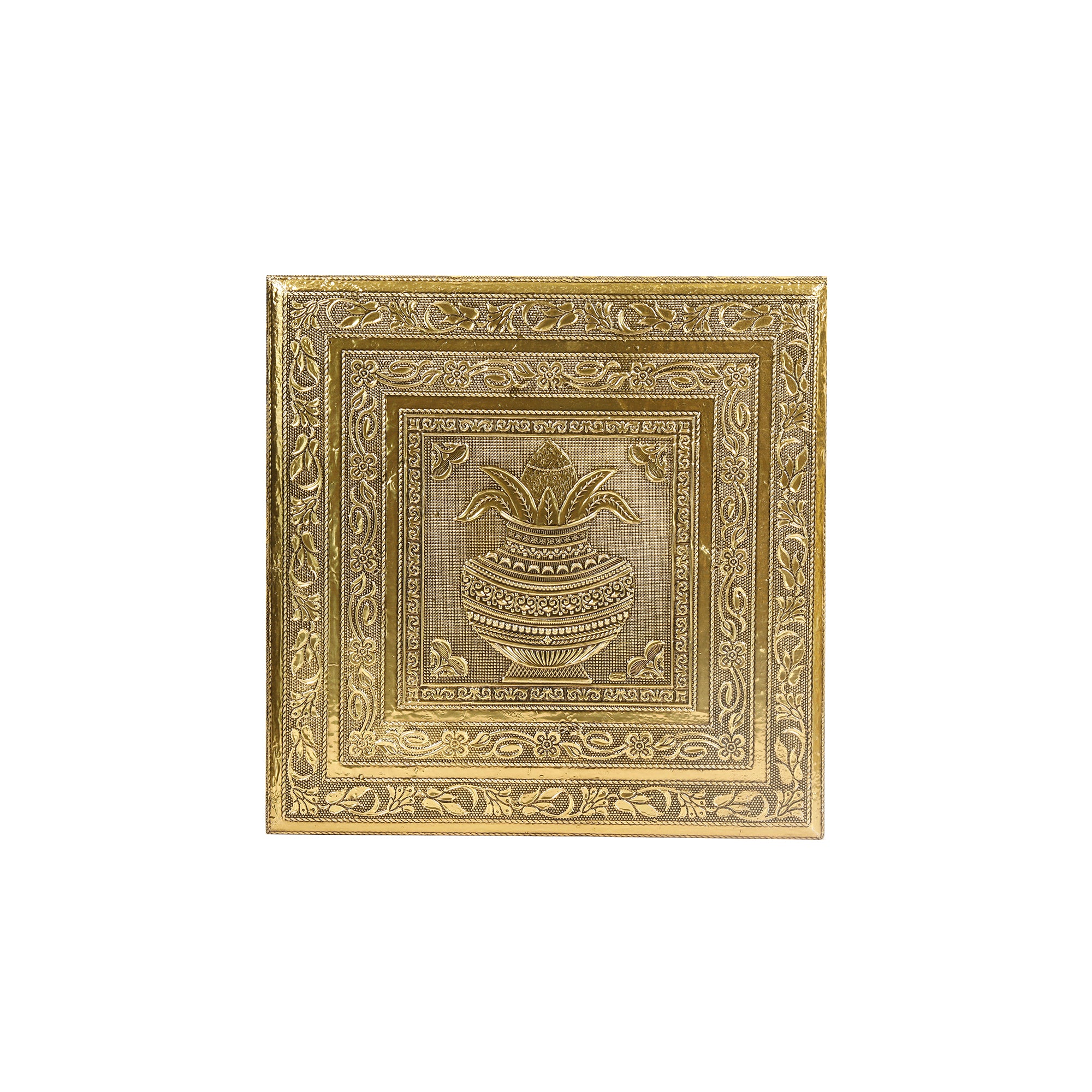 WOODEN BRASS SHEET EMB CHOWKI