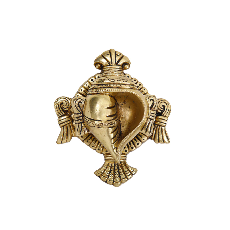 Auspicious Brass Shanku Deepa for Worship and Home Décor