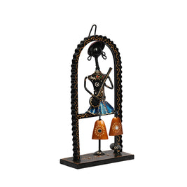 Handcrafted Iron Printed Ansira Hanging Musician Wall Decor | Ethnic Metal Art Showpiece