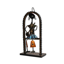 Handcrafted Iron Printed Ansira Hanging Musician Wall Decor | Ethnic Metal Art Showpiece