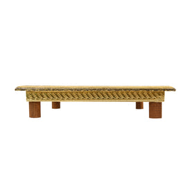 WOODEN BRASS SHEET EMB CHOWKI
