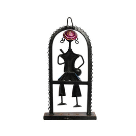 Handcrafted Iron Printed Ansira Hanging Musician Wall Decor | Ethnic Metal Art Showpiece