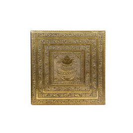 WOODEN BRASS SHEET EMB CHOWKI (BIG)