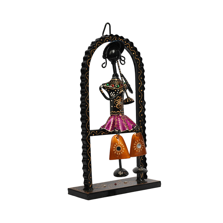 Handcrafted Iron Printed Ansira Hanging Flute Musician Wall Decor