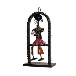 Handcrafted Iron Printed Ansira Hanging Flute Musician Wall Decor