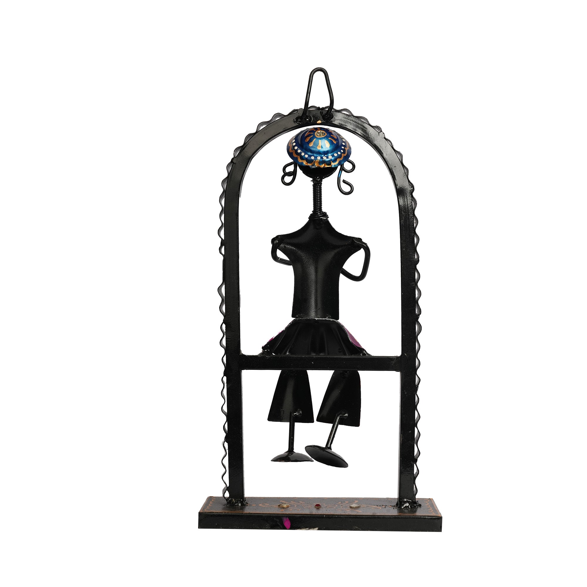 Handcrafted Iron Printed Ansira Hanging Flute Musician Wall Decor