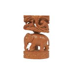 Sandal wood handcrafted  Shikar carving round