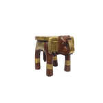 Wooden Brass Work Elephant Stand