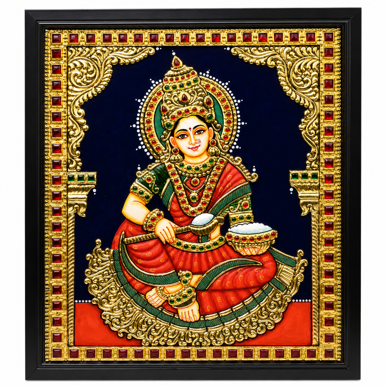 Handcrafted Annapurneshwari Tanjore Painting