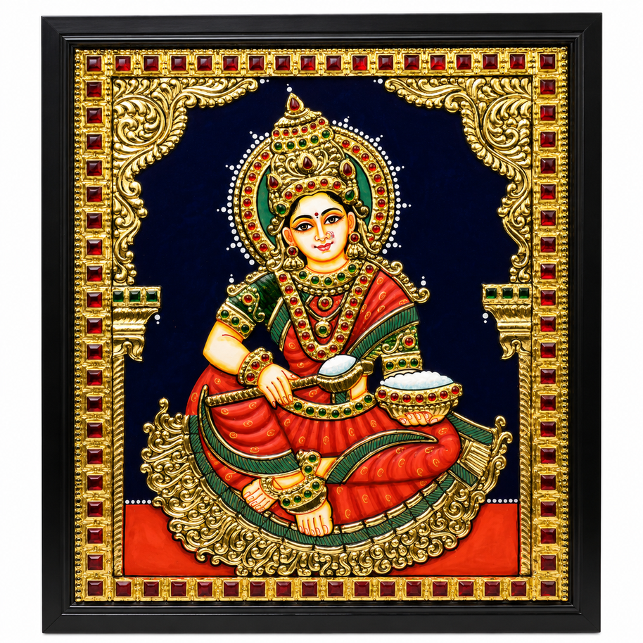 Handcrafted Annapurneshwari Tanjore Painting