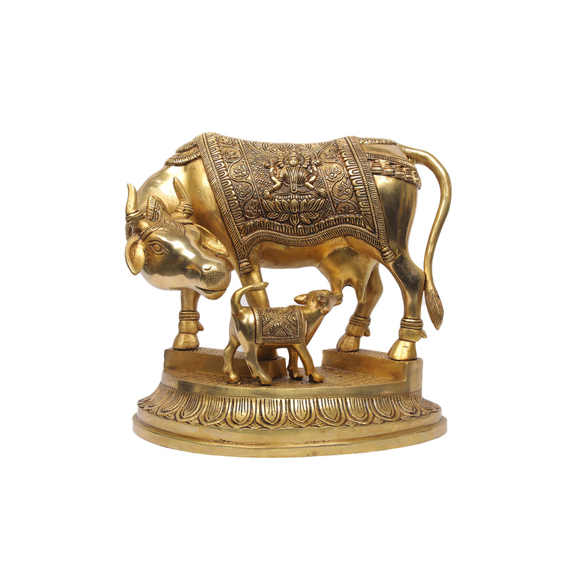 Brass Cow With Calf