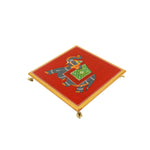 WOODEN PRINTED ELEPHANT CHOWKI RED