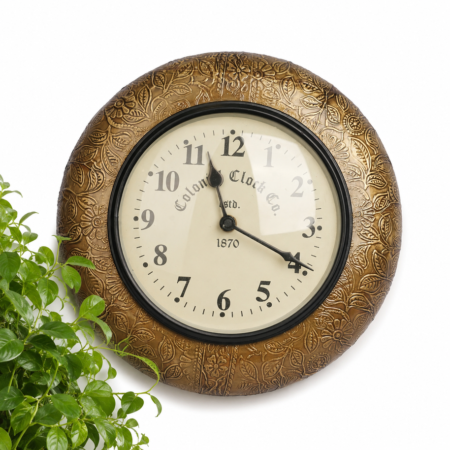 Antique Gold Decorative Wall Clock for Home & Office
