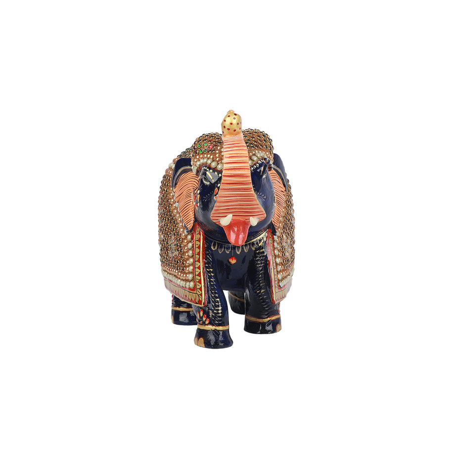 Wood Elephant Moti Work