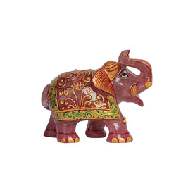 JADE PINK ELEPHANT – TRADITIONAL HAND-PAINTED  DECORATIVE SHOWPIECE