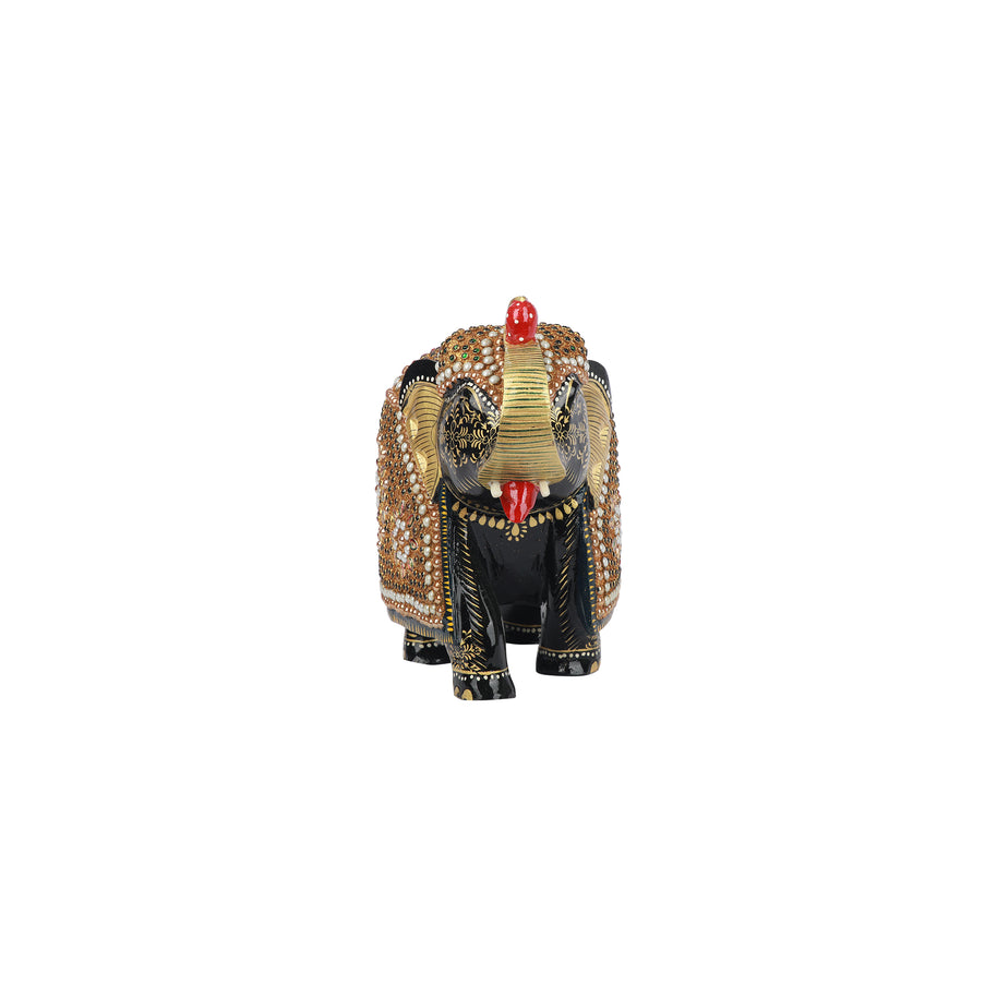 Wood Elephant Moti Work
