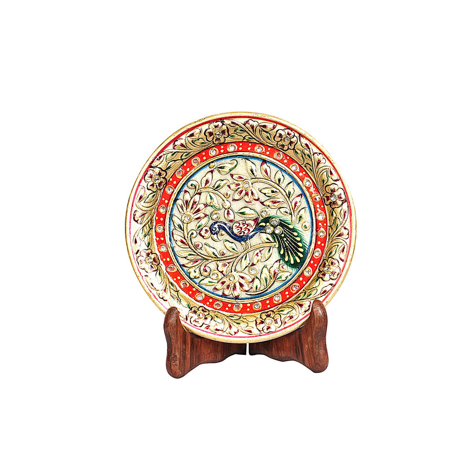 PEACOCK  MARBLE PLATE