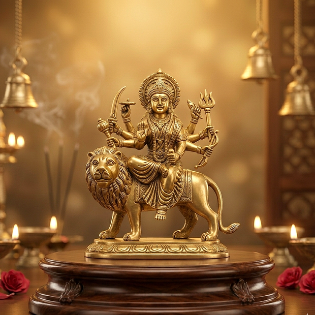 Brass Durga Idol