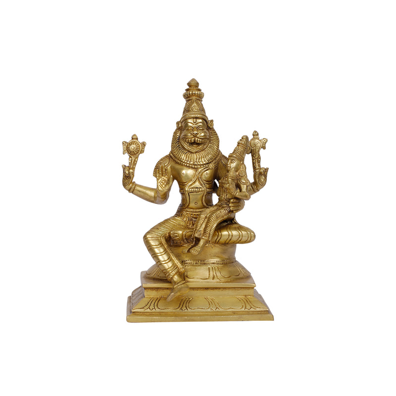 Brass  Narasimha Lakshmi Sitting