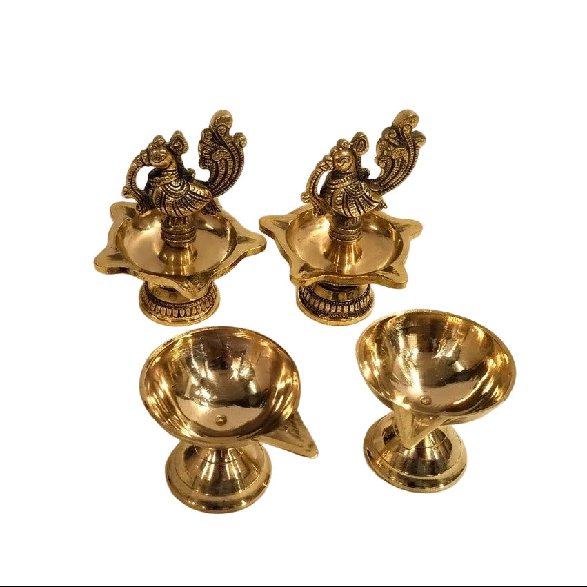 Peacock Diya and Traditional Diya Diwali | Combo Set