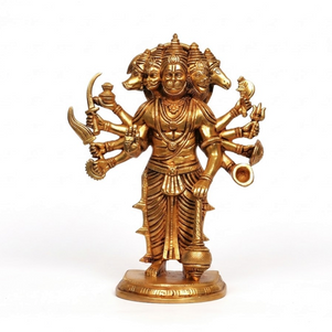 Brass Standing Panchmukhi Hanuman Idol