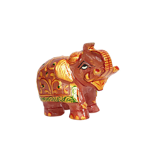 JADE PINK ELEPHANT – TRADITIONAL HAND-PAINTED  DECORATIVE SHOWPIECE