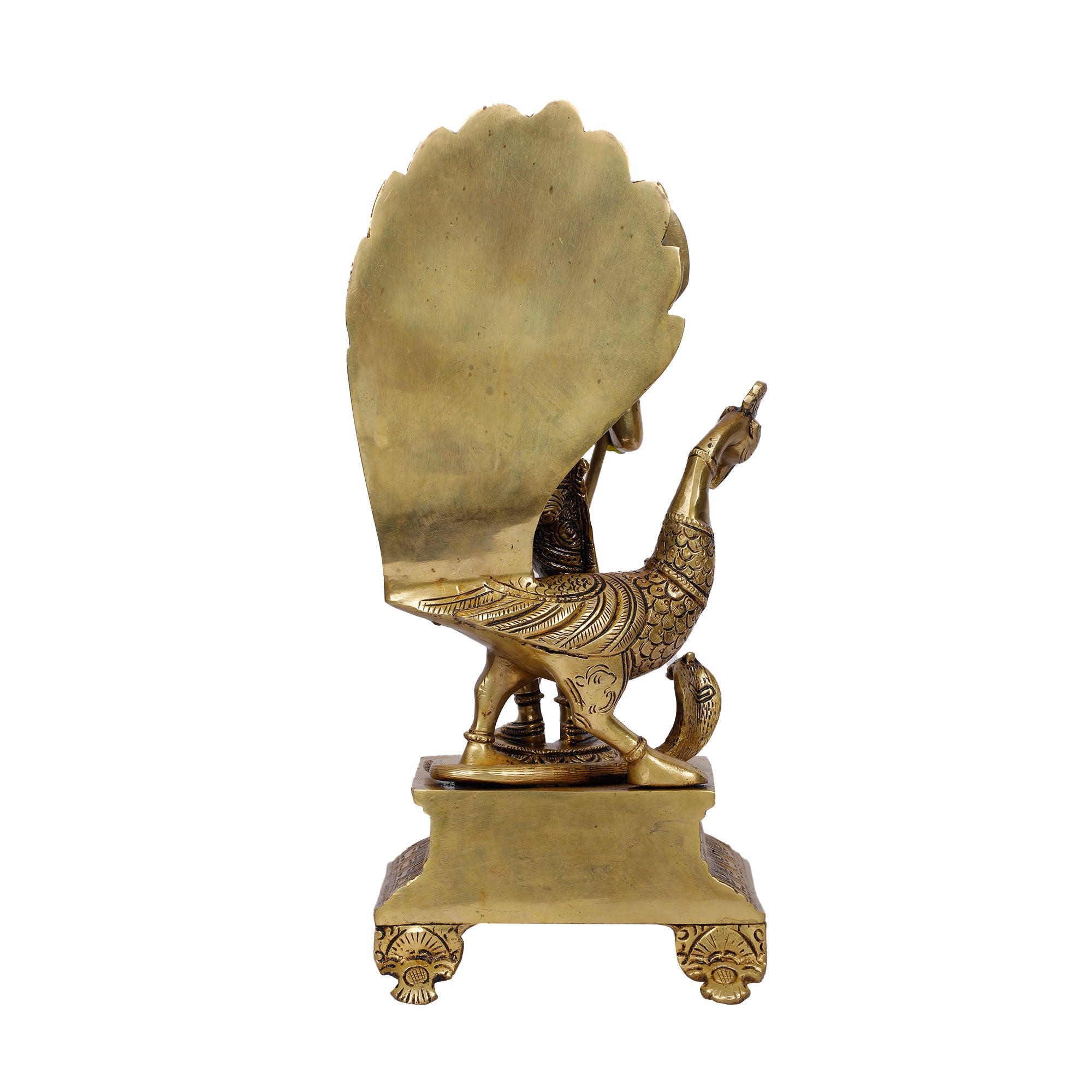 Brass Murugan with Peacock