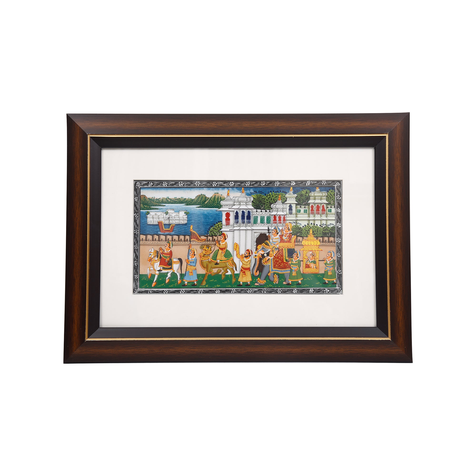 Handmade Silk Fabric Procession Miniature Painting