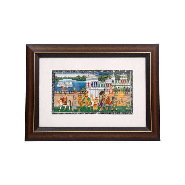 Handmade Silk Fabric Procession Miniature Painting