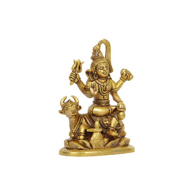 Brass Shiva Sitting Idol for Pooja and Home Décor – 5" Height