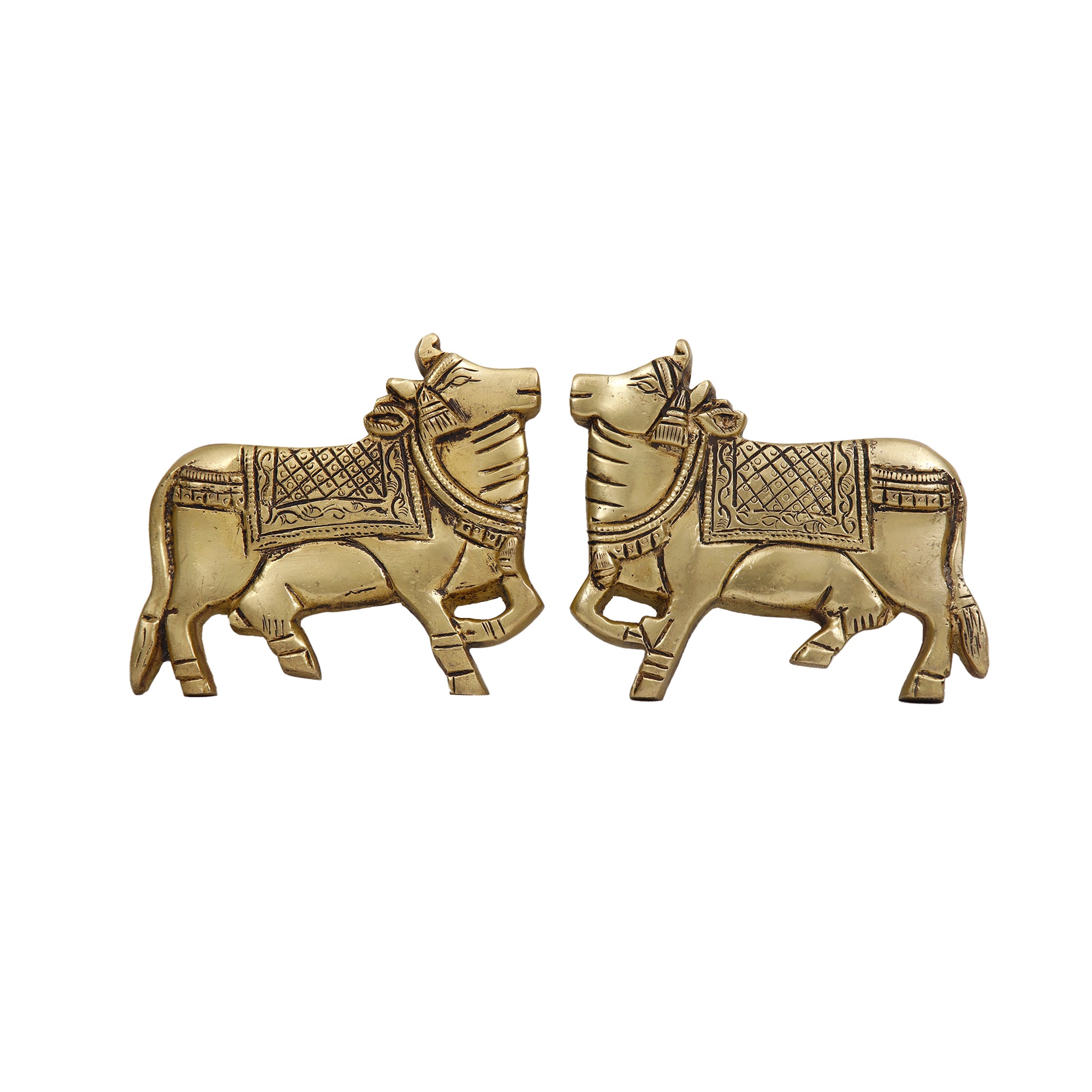 Brass Kamdhenu Cow Wall Hanging Set 2