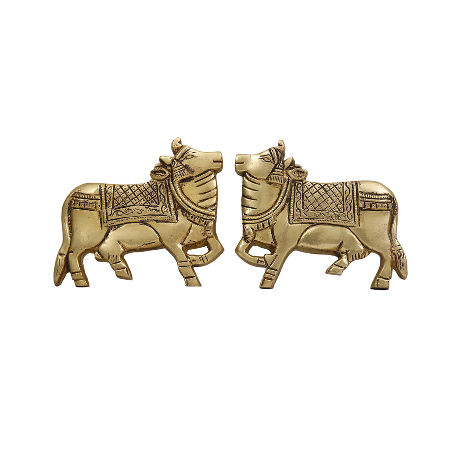 Brass Kamdhenu Cow Wall Hanging Set 2