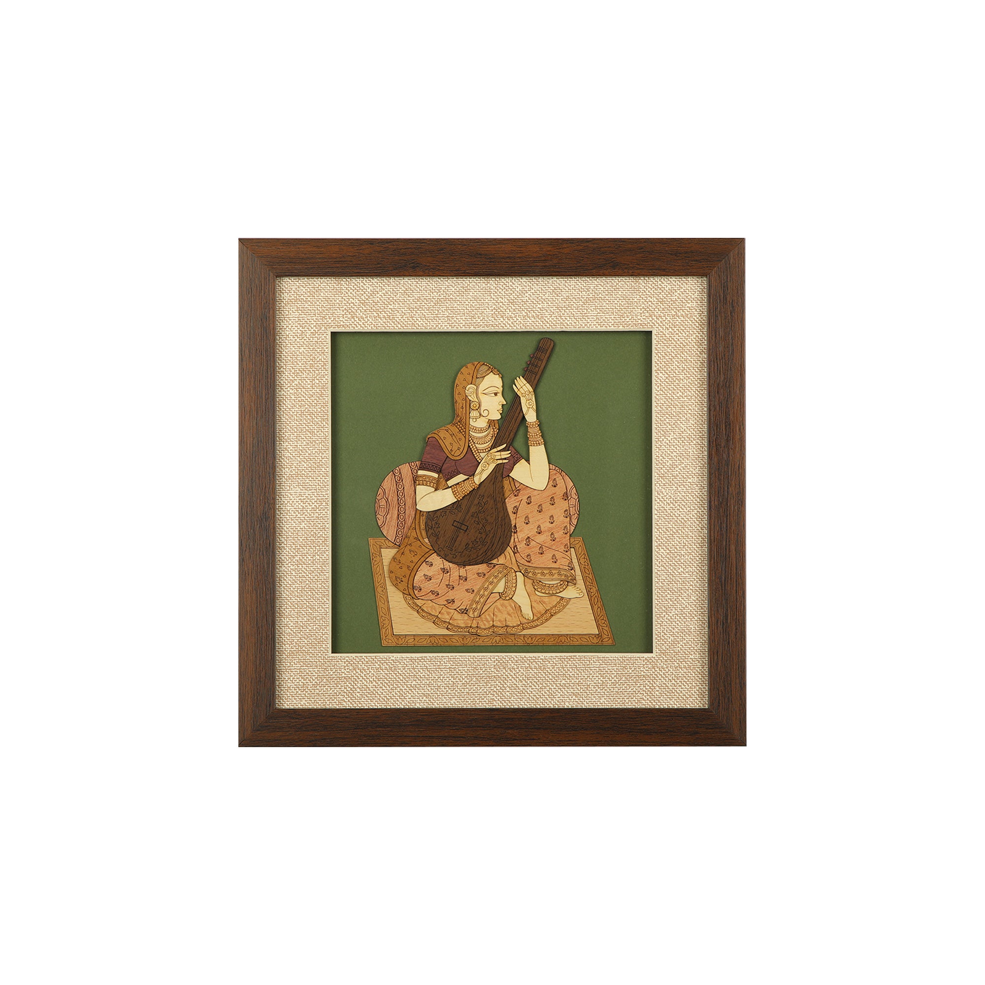 Veena Wooden Carving Frame