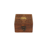 WOOD CARVED WITH ELE  INLAID