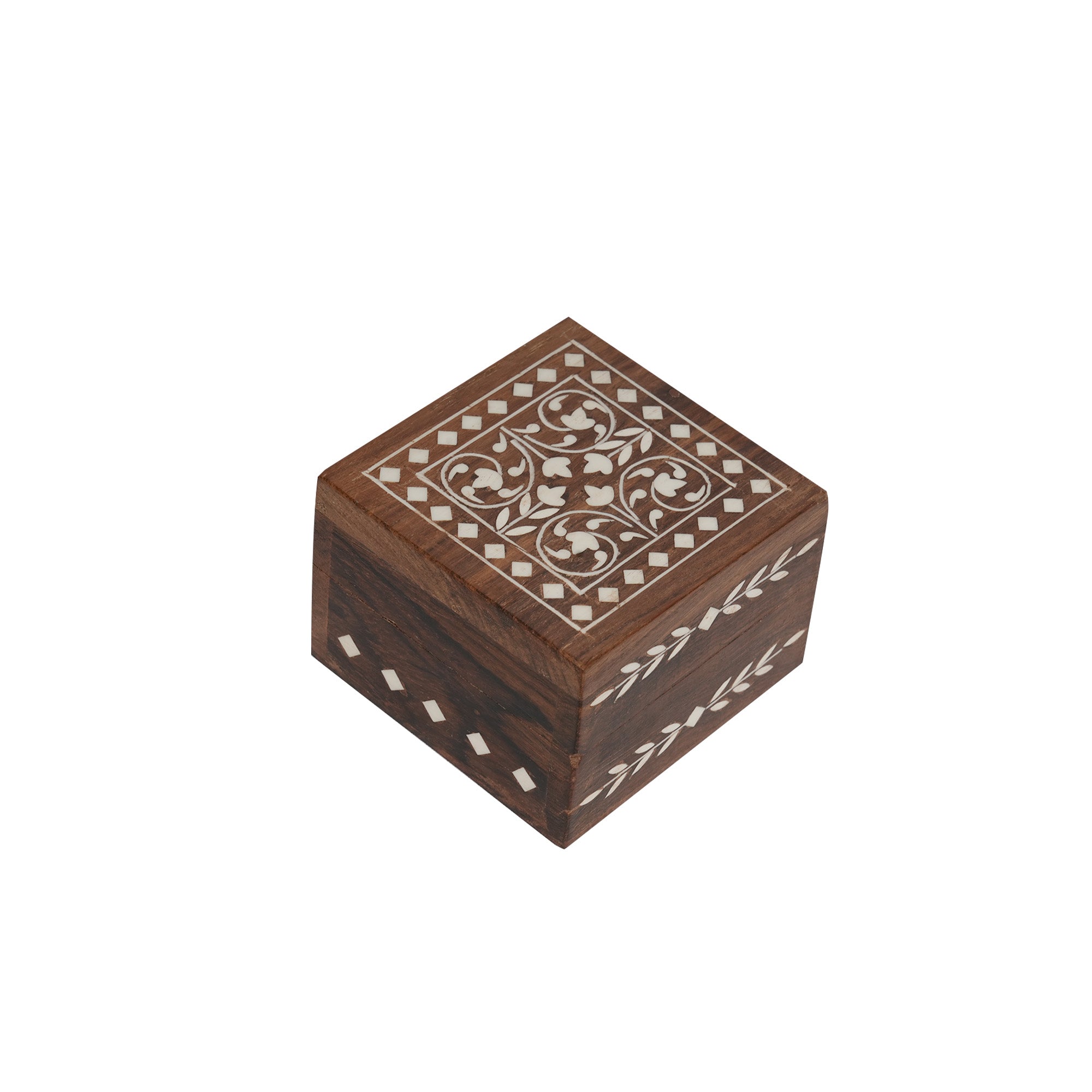 WOODEN INLAY MINI STORAGE BOX