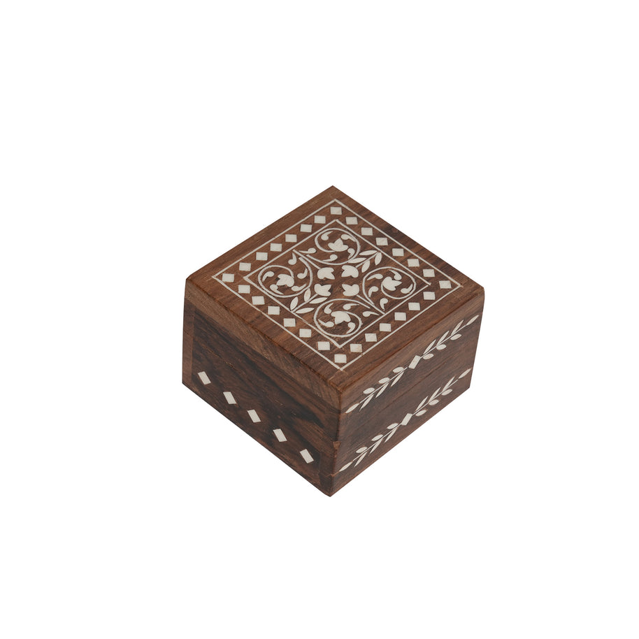WOODEN INLAY MINI STORAGE BOX