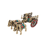 BRASS BULLOCK CART WITH STONE WORK
