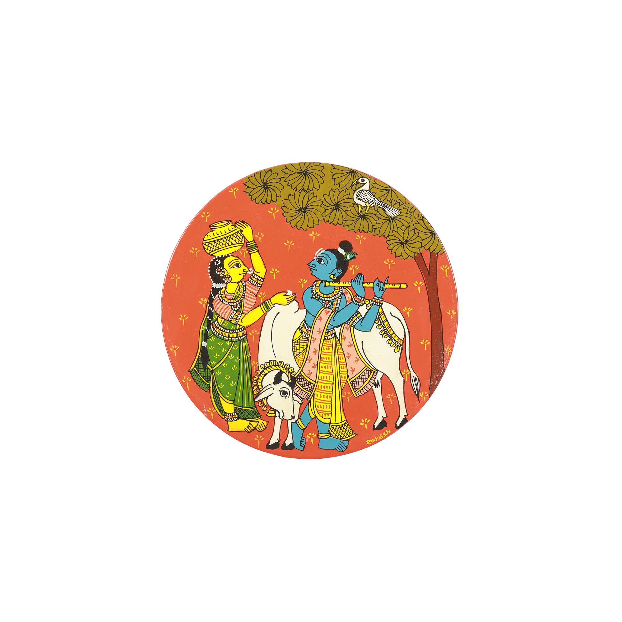 AO CHERIA WOODEN HAND PAINTED WALL HANGING