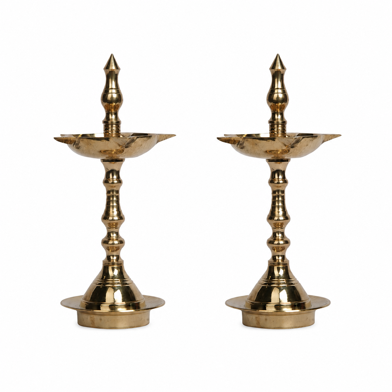 Brass Kerala Oil Lamp for Pooja And Home Decor Pair