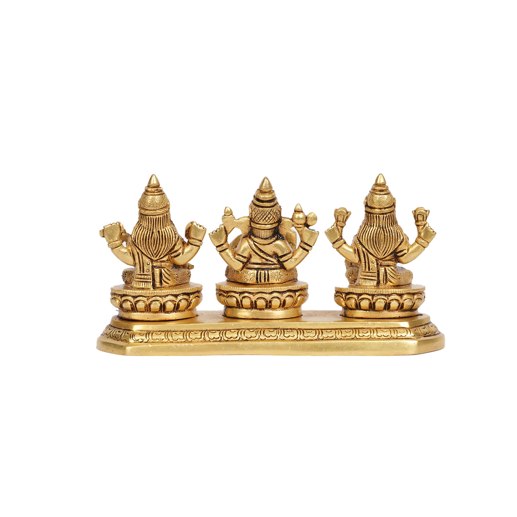 Brass Lakshmi Ganesha Saraswati Idol Set