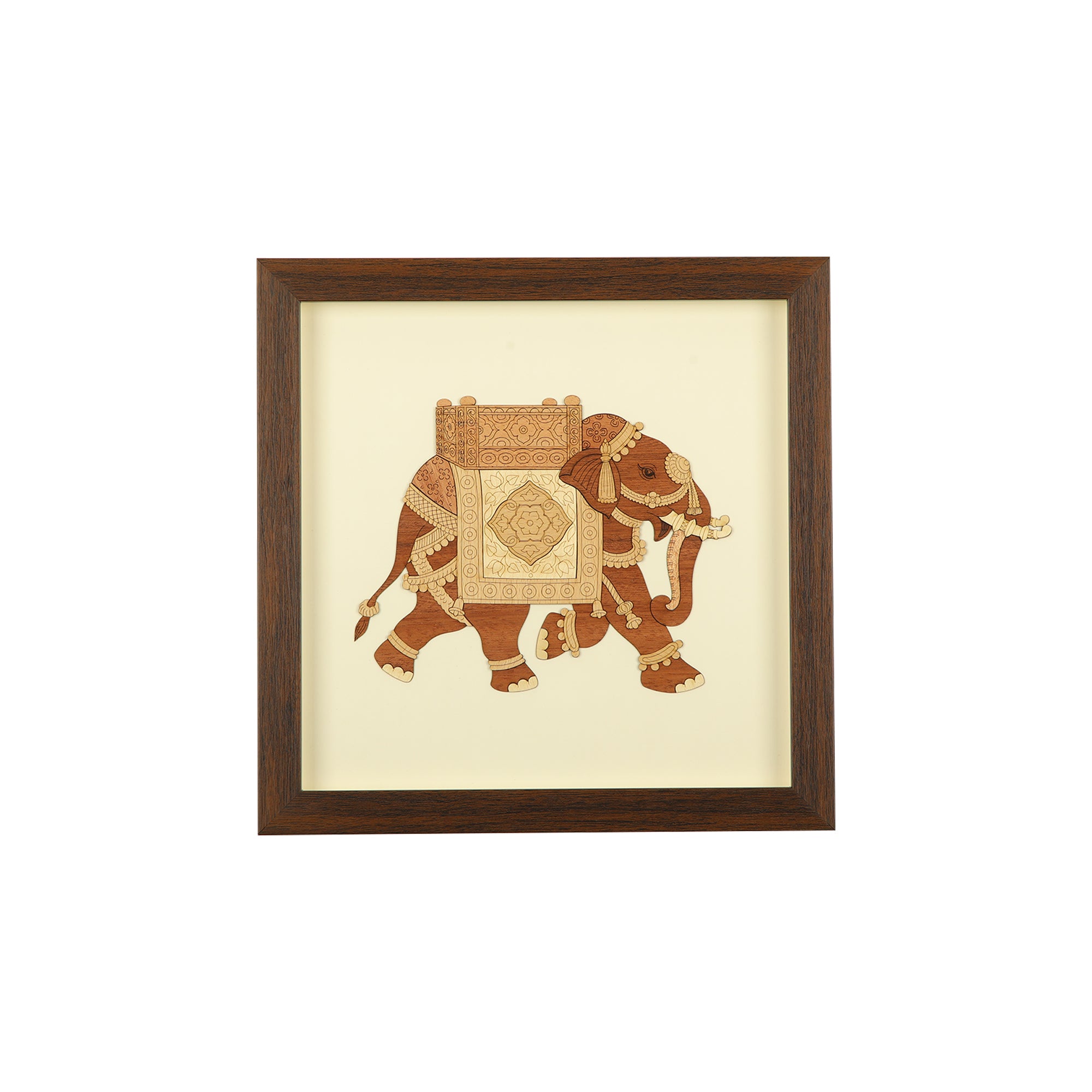 Elephant Wooden Carving Frame
