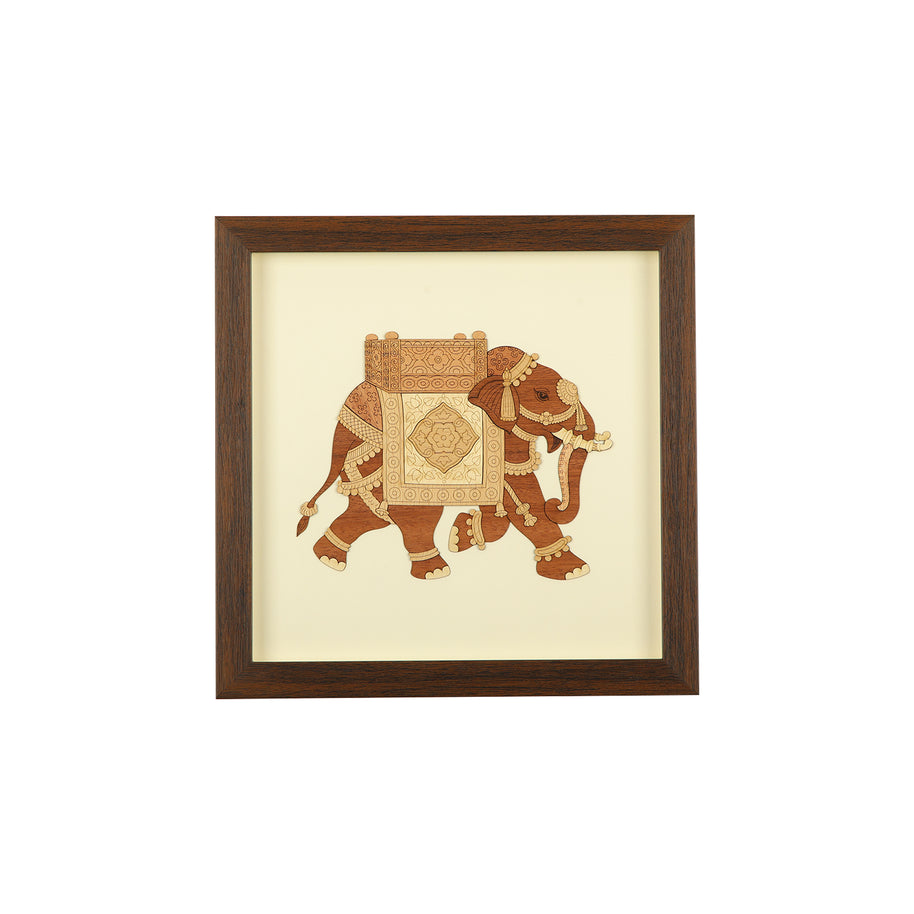 Elephant Wooden Carving Frame
