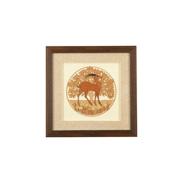Round Deer  Wooden Carving Frame