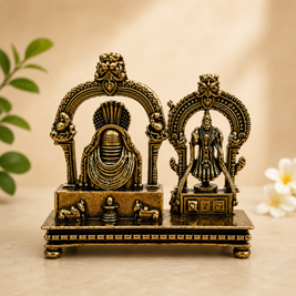 Traditional Brass Arunachaleswarar and Unnamulai Amman Pooja Idol