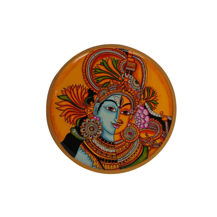 Hand-Painted Pichwai Style Wooden Wall Plate