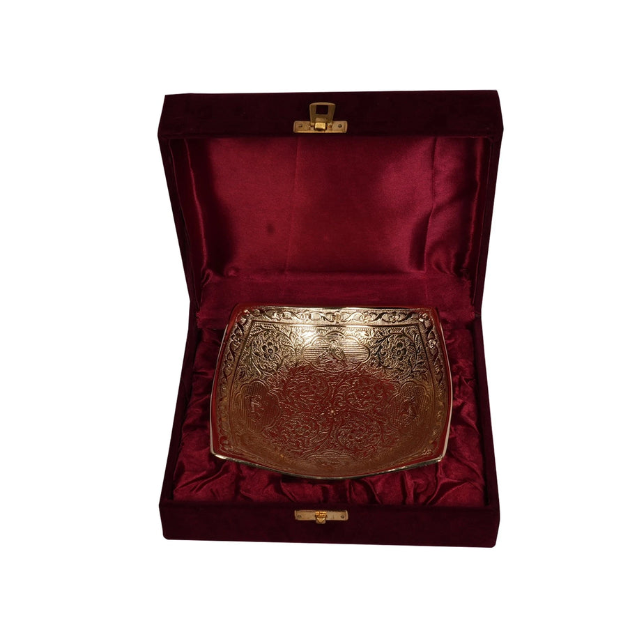 Decorative Gold-Plated Brass Bowl